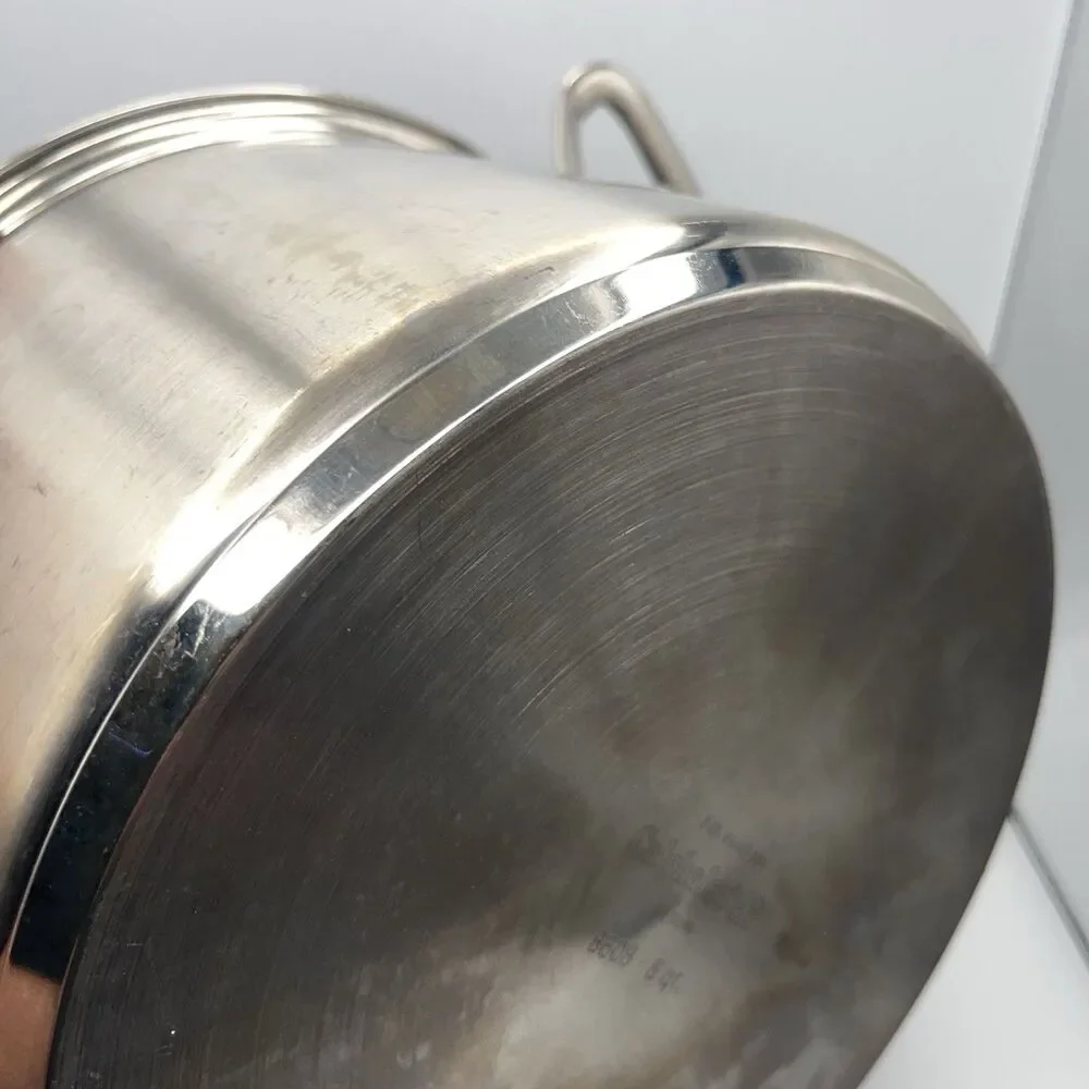 Calphalon 6 Quart Stock Pot 8608 Stainless Steel w/ Glass Lid 10